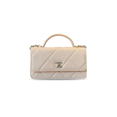 CHANEL MASTER 25K HANDLE WITH LARGE DIAMOND PATTERN CHAIN WOC A96171 (19*12*4cm)